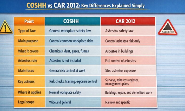 Coshh Vs CAR 2012