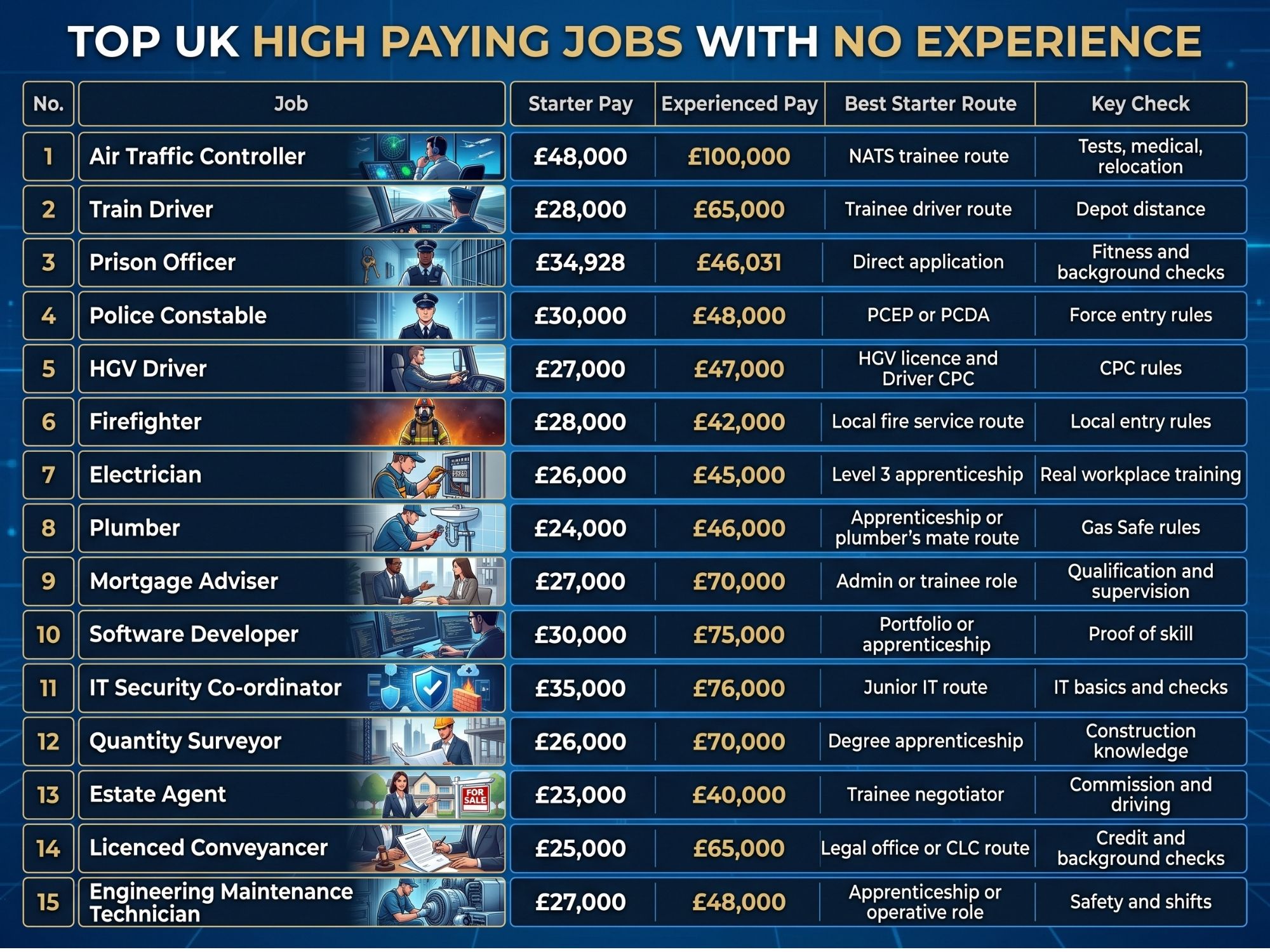 Which High Paying Jobs With No Experience Pay Well in the UK